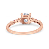 Minimalist Round Natural Stone Art Deco Ring