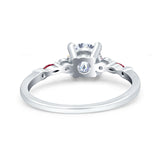 Minimalist Round Natural Stone Art Deco Ring