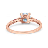 Minimalist Round Natural Stone Art Deco Ring