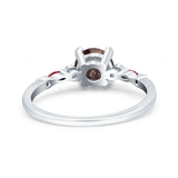 Minimalist Round Natural Stone Art Deco Ring