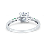 Minimalist Round Natural Stone Art Deco Ring