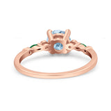 Minimalist Round Natural Stone Art Deco Ring