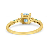 Minimalist Round Natural Stone Art Deco Ring