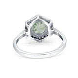 Vintage Style Round Natural Stone Hexagonal Ring
