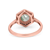 Vintage Style Round Natural Stone Hexagonal Ring