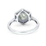 Vintage Style Round Natural Stone Hexagonal Ring