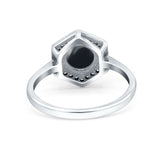 Vintage Style Round Natural Stone Hexagonal Ring