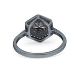 Vintage Style Round Natural Stone Hexagonal Ring