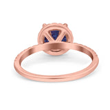 Vintage Style Round Natural Stone Halo Ring