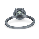 Vintage Style Round Natural Stone Halo Ring