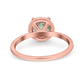 Vintage Style Round Natural Stone Halo Ring