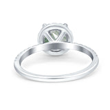 Vintage Style Round Natural Stone Halo Ring