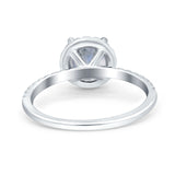 Vintage Style Round Natural Stone Halo Ring