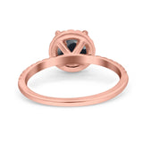 Vintage Style Round Natural Stone Halo Ring