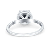 Vintage Style Round Natural Stone Halo Ring