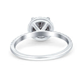 Vintage Style Round Natural Stone Halo Ring