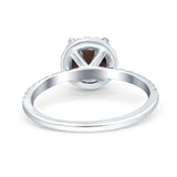 Vintage Style Round Natural Stone Halo Ring