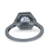 Vintage Style Round Natural Stone Hexagonal Ring