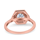 Vintage Style Round Natural Stone Hexagonal Ring