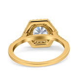 Vintage Style Round Natural Stone Hexagonal Ring