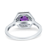 Vintage Style Round Natural Stone Hexagonal Ring