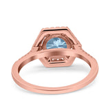 Vintage Style Round Natural Stone Hexagonal Ring