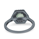 Vintage Style Round Natural Stone Hexagonal Ring