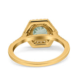 Vintage Style Round Natural Stone Hexagonal Ring