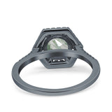 Vintage Style Round Natural Stone Hexagonal Ring