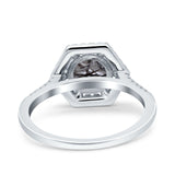 Vintage Style Round Natural Stone Hexagonal Ring