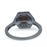 Vintage Style Round Natural Stone Hexagonal Ring