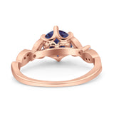 Round Natural Stone Leaf Vintage Style Ring