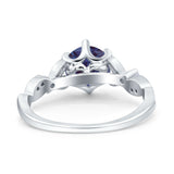 Round Natural Stone Leaf Vintage Style Ring