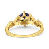 Round Natural Stone Leaf Vintage Style Ring