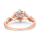 Round Natural Stone Leaf Vintage Style Ring