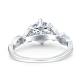 Round Natural Stone Leaf Vintage Style Ring