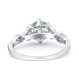 Round Natural Stone Leaf Vintage Style Ring