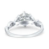 Round Natural Stone Leaf Vintage Style Ring