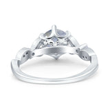 Round Natural Stone Leaf Vintage Style Ring