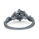 Round Natural Stone Leaf Vintage Style Ring