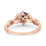 Round Natural Stone Leaf Vintage Style Ring