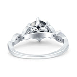 Round Natural Stone Leaf Vintage Style Ring