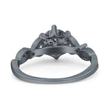 Round Natural Stone Leaf Vintage Style Ring