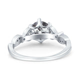 Round Natural Stone Leaf Vintage Style Ring