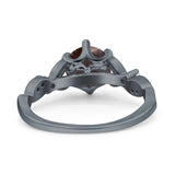 Round Natural Stone Leaf Vintage Style Ring