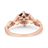 Round Natural Stone Leaf Vintage Style Ring