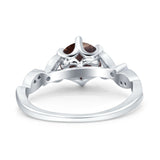 Round Natural Stone Leaf Vintage Style Ring