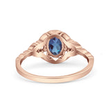 Floral Oval Natural Stone Wedding Ring