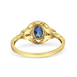Floral Oval Natural Stone Wedding Ring