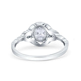 Floral Oval Natural Stone Wedding Ring